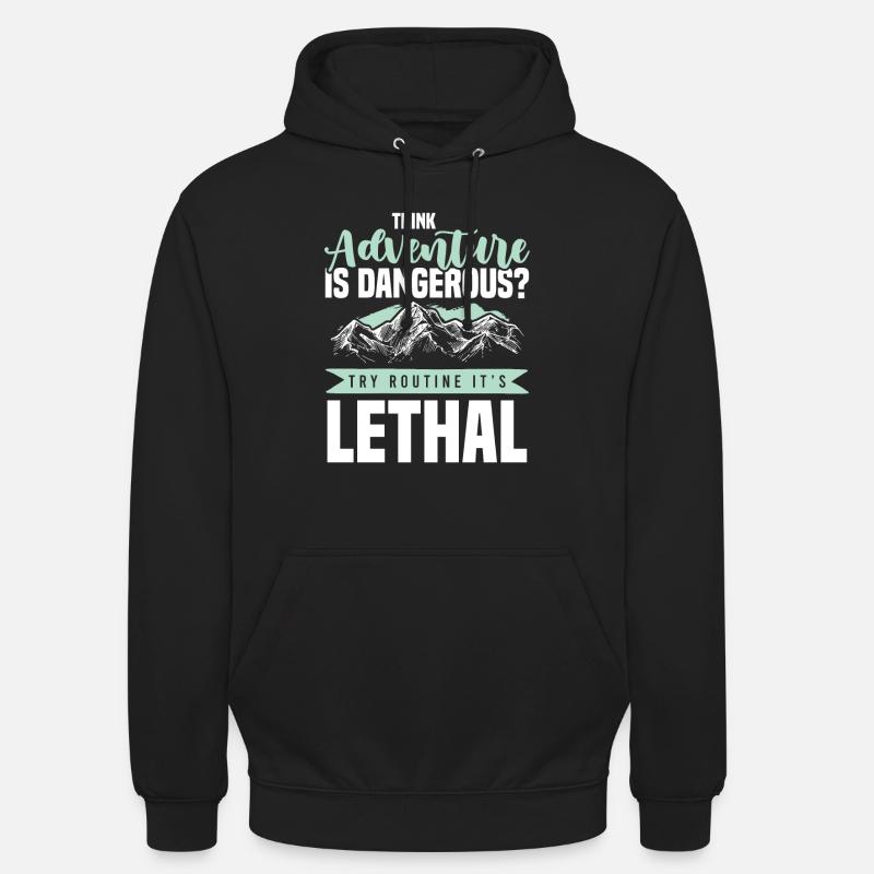 Aventure Escalade - Sweat-shirt à capuche unisexe - noir
