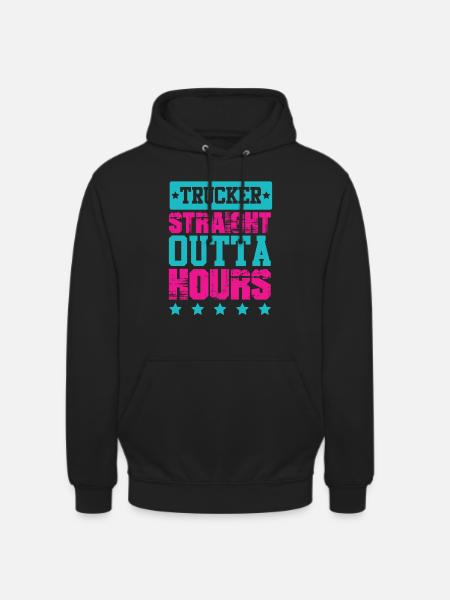 trucker straight outta - Unisex Hoodie - black