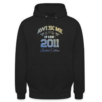 2011 awesome since - Unisex Hoodie - Schwarz - Vorne - Alina (178cm) & Michal (187cm)
