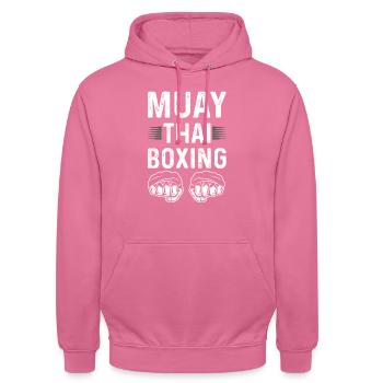 Muay Thai Boxe MMA - Sweat-shirt à capuche unisexe - rose - Devant - Alina (178cm) & Michal (187cm)