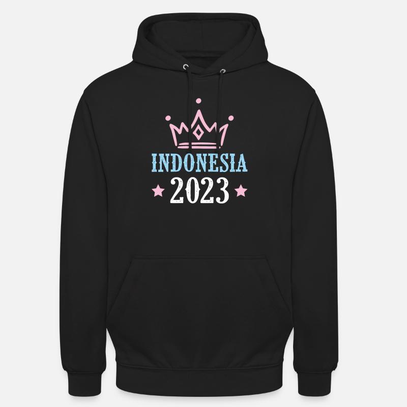 Indonésie 2023 - Sweat-shirt à capuche unisexe - noir