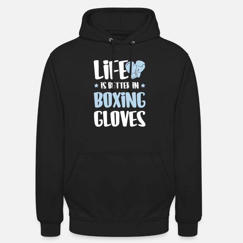 Gants de boxe boxeur - Sweat-shirt à capuche unisexe - noir