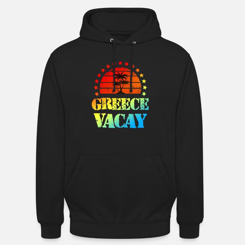 Grèce Vacances - Sweat-shirt à capuche unisexe - noir