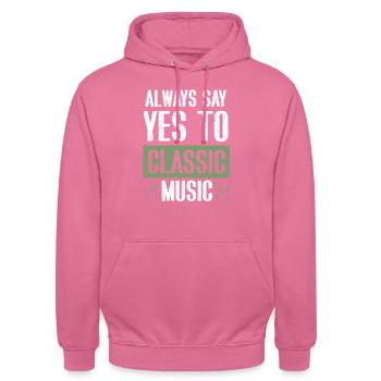 Musique rock classique - Sweat-shirt à capuche unisexe - rose - Devant - Alina (178cm) & Michal (187cm)