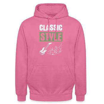 Musique rock classique - Sweat-shirt à capuche unisexe - rose - Devant - Alina (178cm) & Michal (187cm)