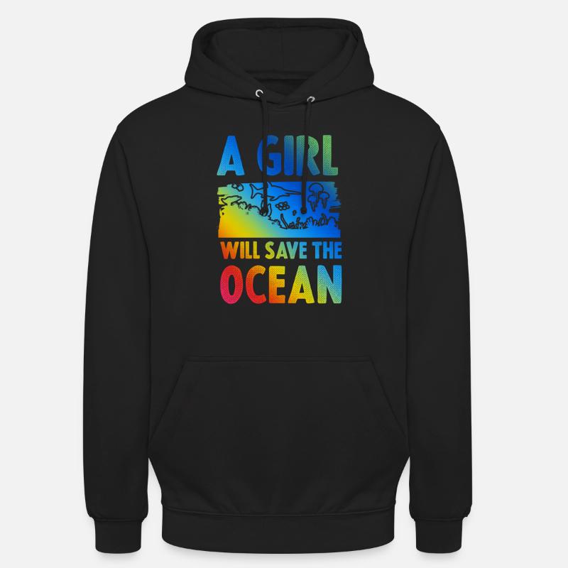 save the ocean mädchen - Unisex Hoodie - Schwarz