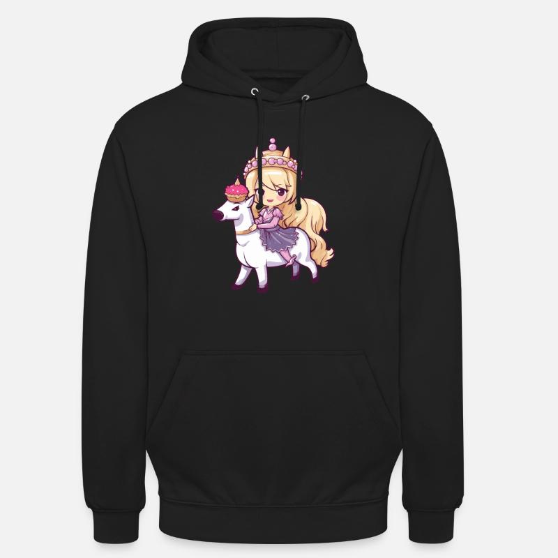 Princesse Cheval Mignon - Sweat-shirt à capuche unisexe - noir