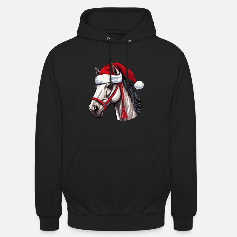 Noël tête de cheval Noël - Sweat-shirt à capuche unisexe - noir