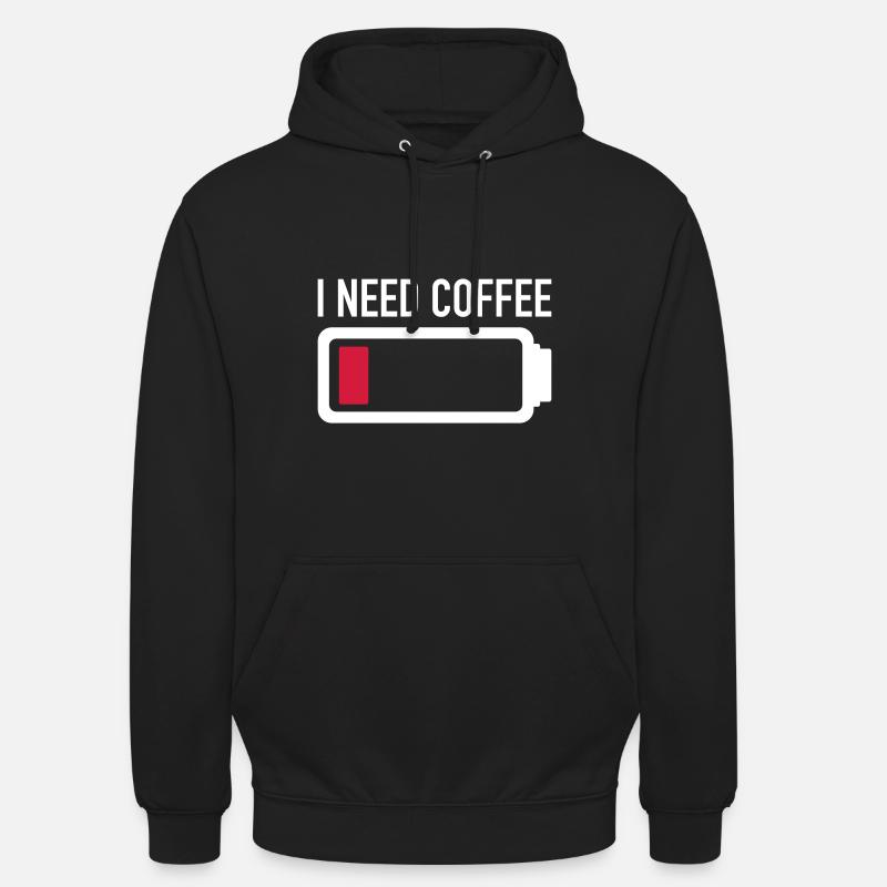 café - Sweat-shirt à capuche unisexe - noir