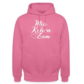 Polterabend JGA Polterhochzeit Feiern Geschenk - Unisex Hoodie - Pink - Vorne - Alina (178cm) & Michal (187cm)