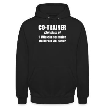 Co-Trainer Trainer Fußballtrainer Geschenk - Unisex Hoodie - Schwarz - Vorne - Alina (178cm) & Michal (187cm)