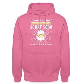 Schaf Schafe Hirte Geschenk - Unisex Hoodie - Pink - Vorne - Alina (178cm) & Michal (187cm)