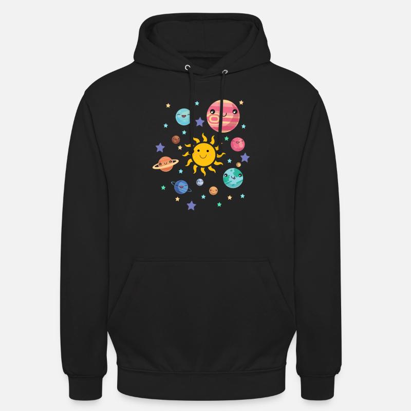 Solar system planets outer space astronomy children - Unisex Hoodie - black
