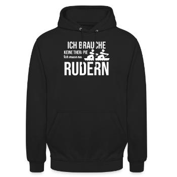 Rudern Ruderer Ruder Geschenk - Unisex Hoodie - Schwarz - Vorne - Alina (178cm) & Michal (187cm)