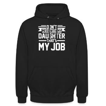 Tochter & Papa Tochter Vater Geschenk - Unisex Hoodie - Schwarz - Vorne - Alina (178cm) & Michal (187cm)