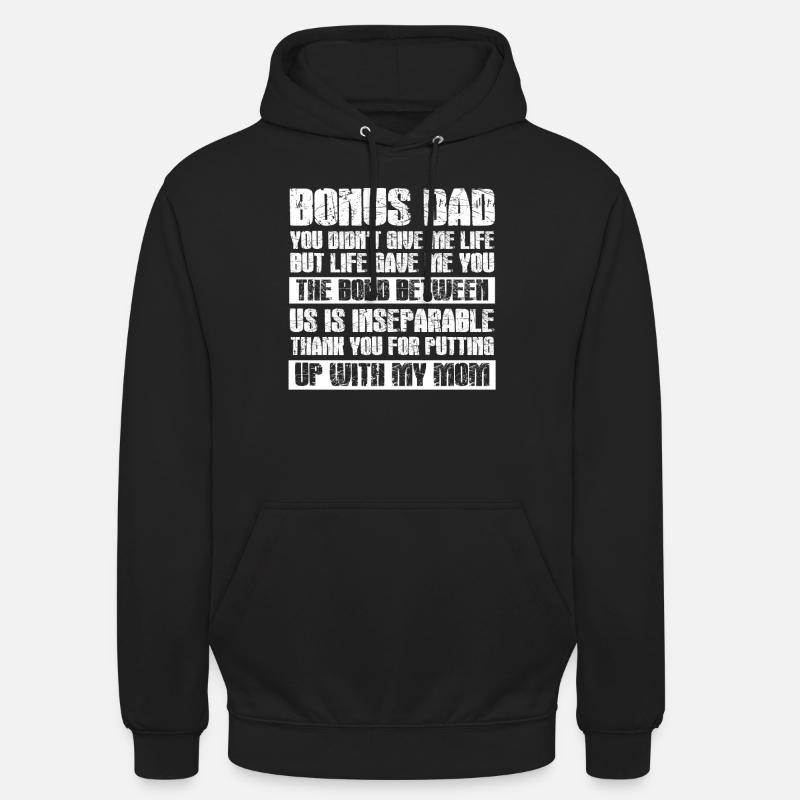Bonus Papa Stepdad Cadeau - Sweat-shirt à capuche unisexe - noir