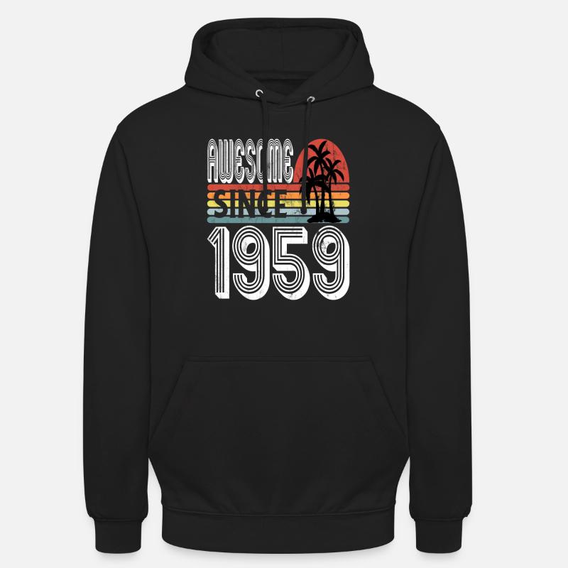 Awesome Since 1959 Sunset - Sweat-shirt à capuche unisexe - noir