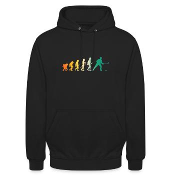 Eishockeyspieler Evolution Eishockey - Unisex Hoodie - Schwarz - Vorne - Alina (178cm) & Michal (187cm)
