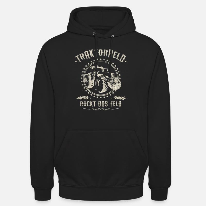 Tractor Hero Rocks Cool Tracker Peasant Gift - Unisex Hoodie - black