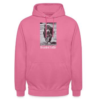Bearded Collie - Unisex Hoodie - Pink - Vorne - Alina (178cm) & Michal (187cm)