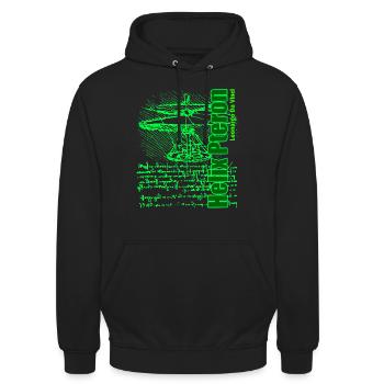 Leonardo da Vinci - Helix Pteron - Helicopter - Unisex Hoodie - black - Front - Alina (178cm) & Michal (187cm)