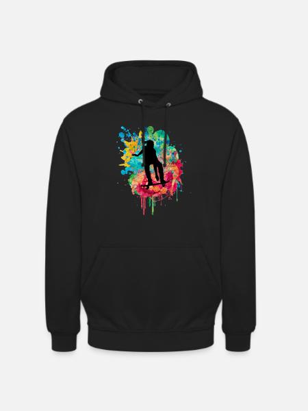 Skater while skateboarding PopArt - Unisex Hoodie - black