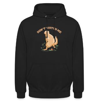 Kackender Labrador - Hunde Geschenk - Unisex Hoodie - Schwarz - Vorne - Alina (178cm) & Michal (187cm)