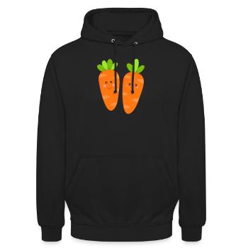 Carottes carottes - Sweat-shirt à capuche unisexe - noir - Devant - Alina (178cm) & Michal (187cm)