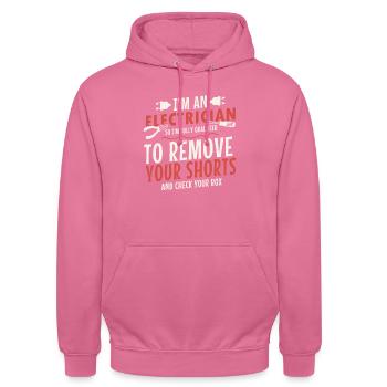 Elektriker Strom Elektrizität Elektrotechnik - Unisex Hoodie - Pink - Vorne - Alina (178cm) & Michal (187cm)