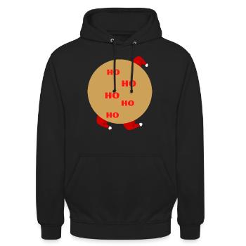 HO HO HO PERE NOEL It's christmas - Sweat-shirt à capuche unisexe - noir - Devant - Alina (178cm) & Michal (187cm)
