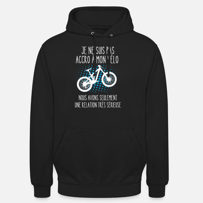 accro à mon vélo - Sweat-shirt à capuche unisexe - noir