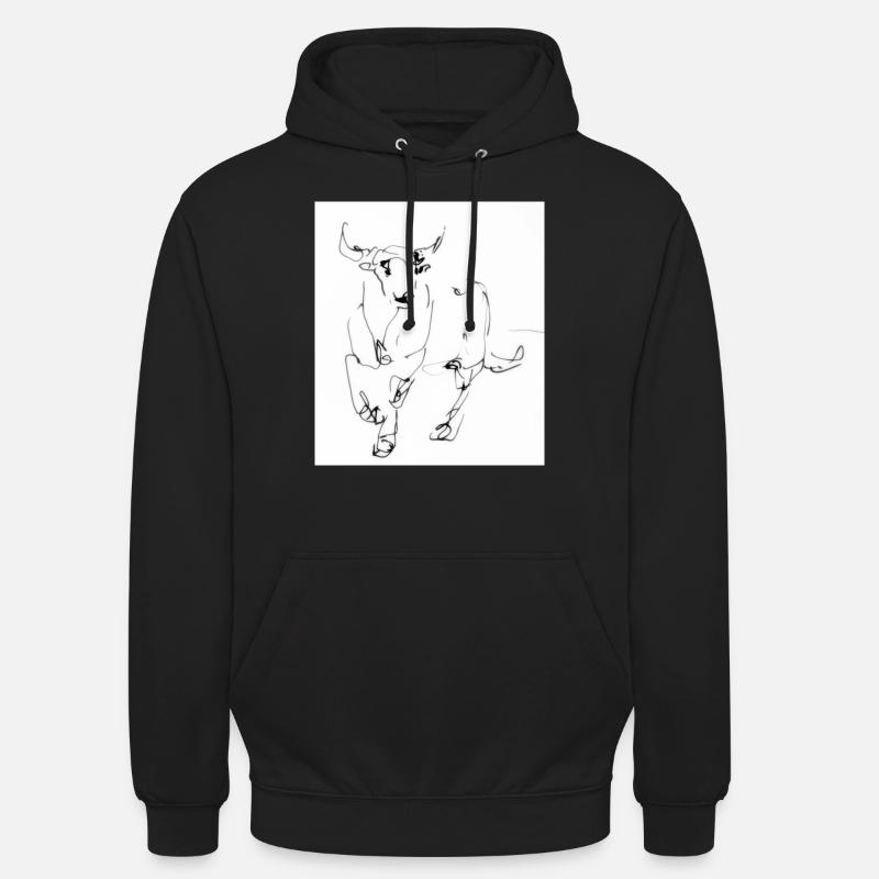 Taureau dessin élégant - Sweat-shirt à capuche unisexe - noir