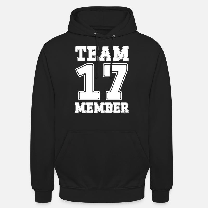 Membre de l'équipe 17 - Sweat-shirt à capuche unisexe - noir