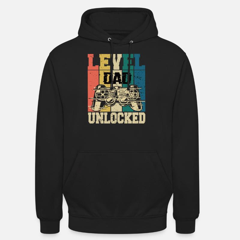 Niveau Papa débloqué - Sweat-shirt à capuche unisexe - noir
