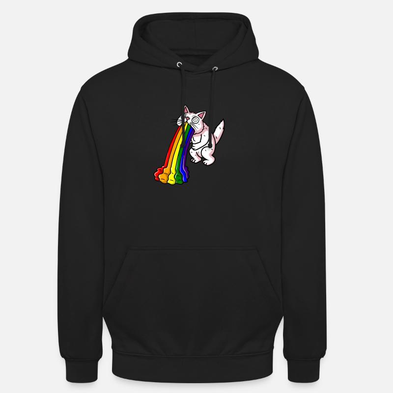 regenbogen sarkasmus katze übelkeit - Unisex Hoodie - Schwarz