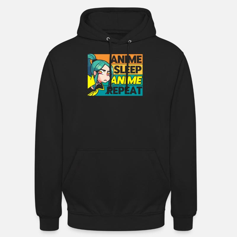 Anime Sommeil Anime Répétition - Sweat-shirt à capuche unisexe - noir