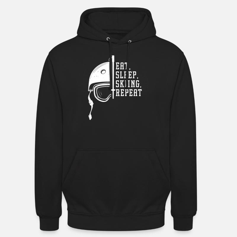 Eat Sleep Skiing Repeat - Unisex Hoodie - black