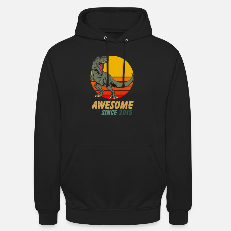Dinosaur Trex Awesome Since 2015 - Unisex Hoodie - black