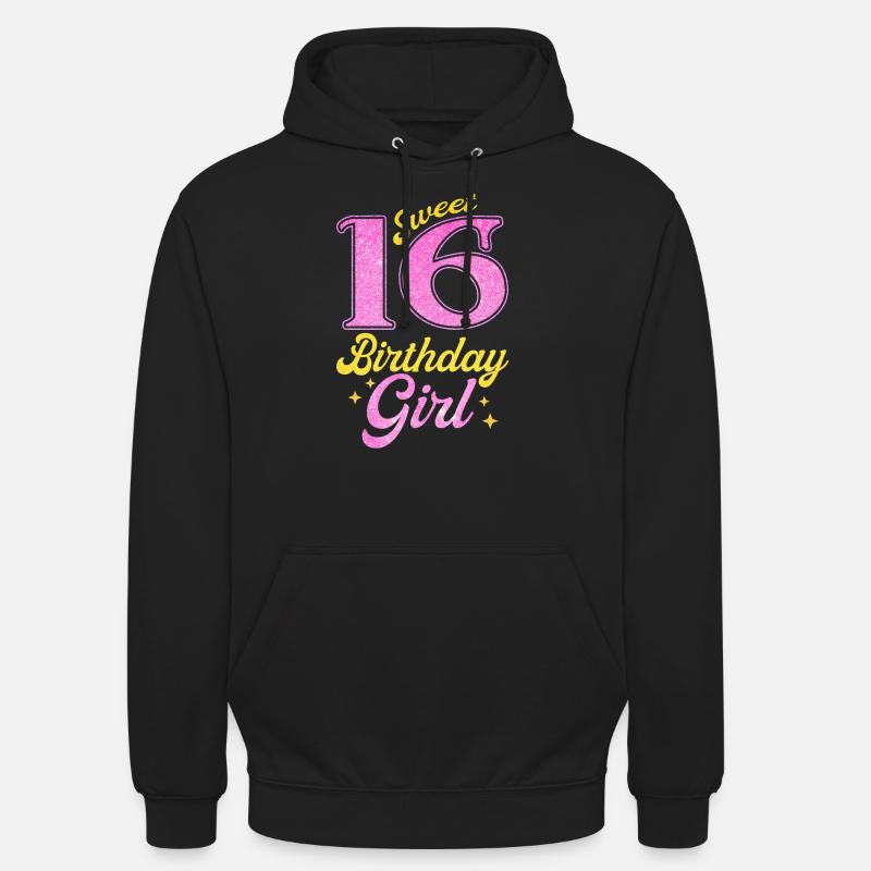 Fille du 16e anniversaire - Sweat-shirt à capuche unisexe - noir