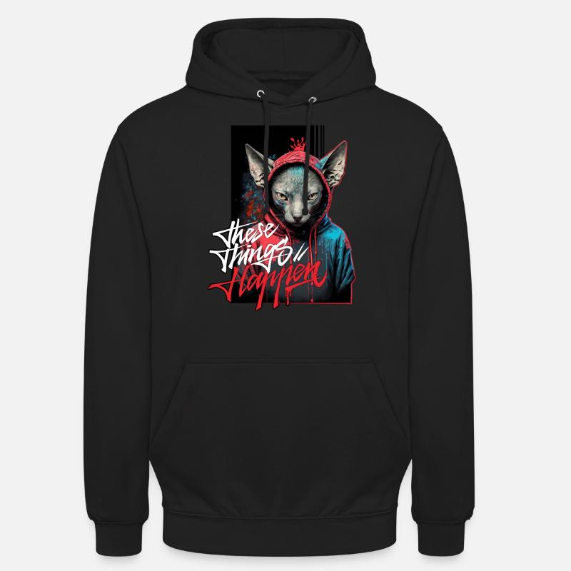 Graffiti de chat Sphinx - Sweat-shirt à capuche unisexe - noir