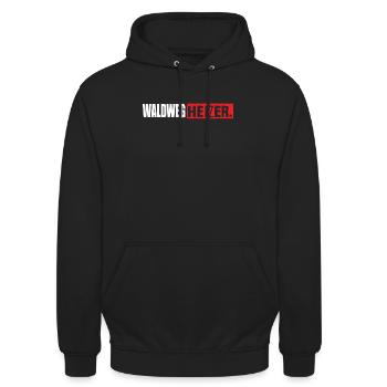 Waldweg Heizer Downhill Mounatinbike - Unisex Hoodie - Schwarz - Vorne - Alina (178cm) & Michal (187cm)