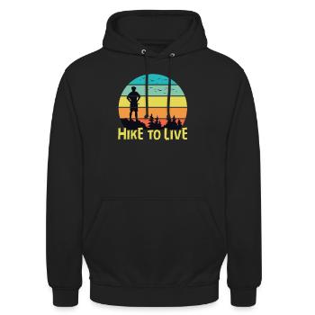 Hike To Live - Unisex Hoodie - black - Front - Alina (178cm) & Michal (187cm)