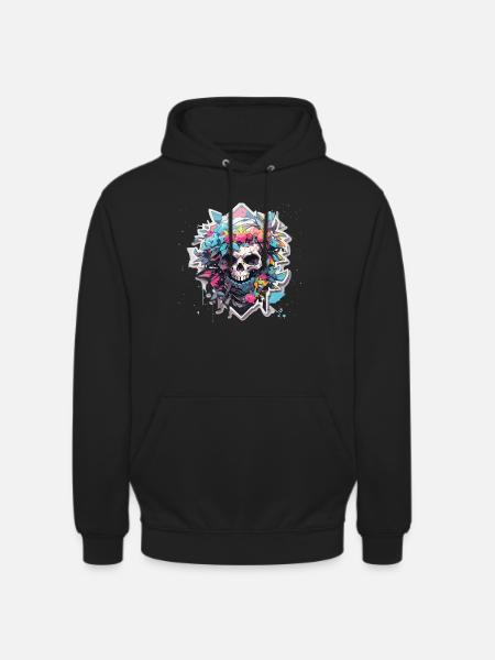 Skull Skull Skull Skeleton Bone - Unisex Hoodie - black