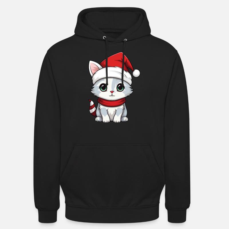 katt jul katt söta glada katter - Luvtröja unisex - svart