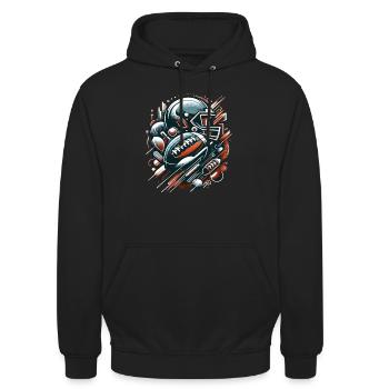 American Football Football Football Helm Football - Unisex Hoodie - Schwarz - Vorne - Alina (178cm) & Michal (187cm)