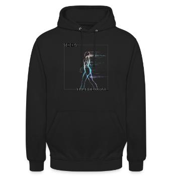 Science fiction cyberpunk hologram - Unisex Hoodie - black - Front - Alina (178cm) & Michal (187cm)