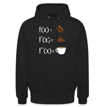 Kaffee Mathe - Formel der Kaffeebohne - Unisex Hoodie - Schwarz - Vorne - Alina (178cm) & Michal (187cm)