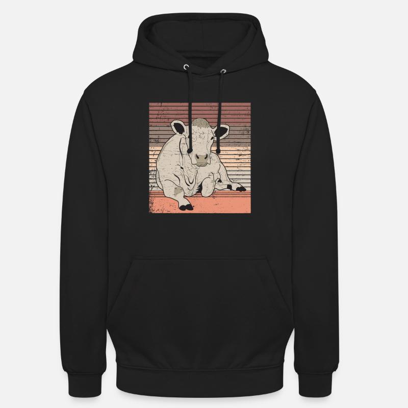 vache - Sweat-shirt à capuche unisexe - noir