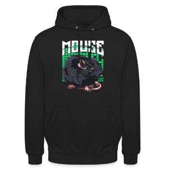 Maus - Unisex Hoodie - Schwarz - Vorne - Alina (178cm) & Michal (187cm)