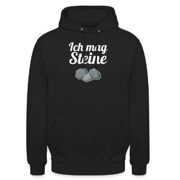 Ich mag Steine Ich hasse Menschen Steine sind okay - Unisex Hoodie - Schwarz - Vorne - Alina (178cm) & Michal (187cm)